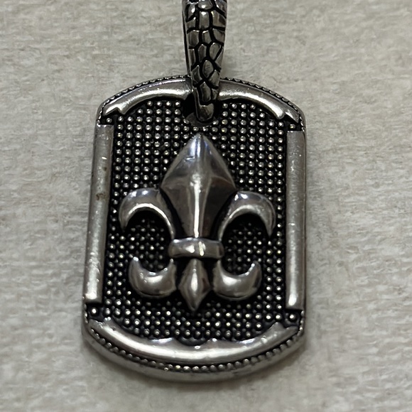 2014 Caperci Man's Bold Fleur-de-Lis Stainless Steel Dog Tag ... - Picture 4 of 4